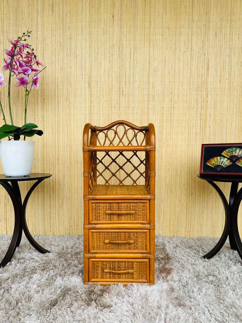 Rattan tel rack, Furniture & Home Living, Furniture, Shelves, Cabinets ...