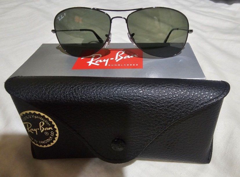 Ray-Ban Cockpit Polarized (Gunmetal) (Category: Sunglasses & Eyewear) located in Cabanatuan. Submitted by damoroll (Listing ID 1323260544, Image 1). Description: Rayban cockpit polarized Gunmetal frame color/G -15 POLARIZED lens Made in Italy - Almost bnew/worn only twice - No issues (no scratches/damages) - Price posted is fixed (10k) - Bought for 14k last June 10 2024 and was received as gift - Purchase receipt included for proof of authenticit