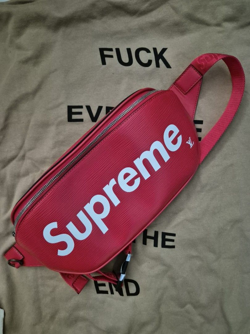 Supreme x Louis Vuitton Bumbag Red No Box Luxury Bags Wallets on Carousell