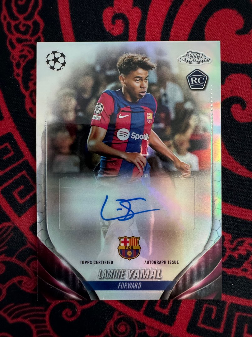 TOPPS UCC CHROME LAMINE YAMAL SIGNATURE, Hobbies & Toys, Toys