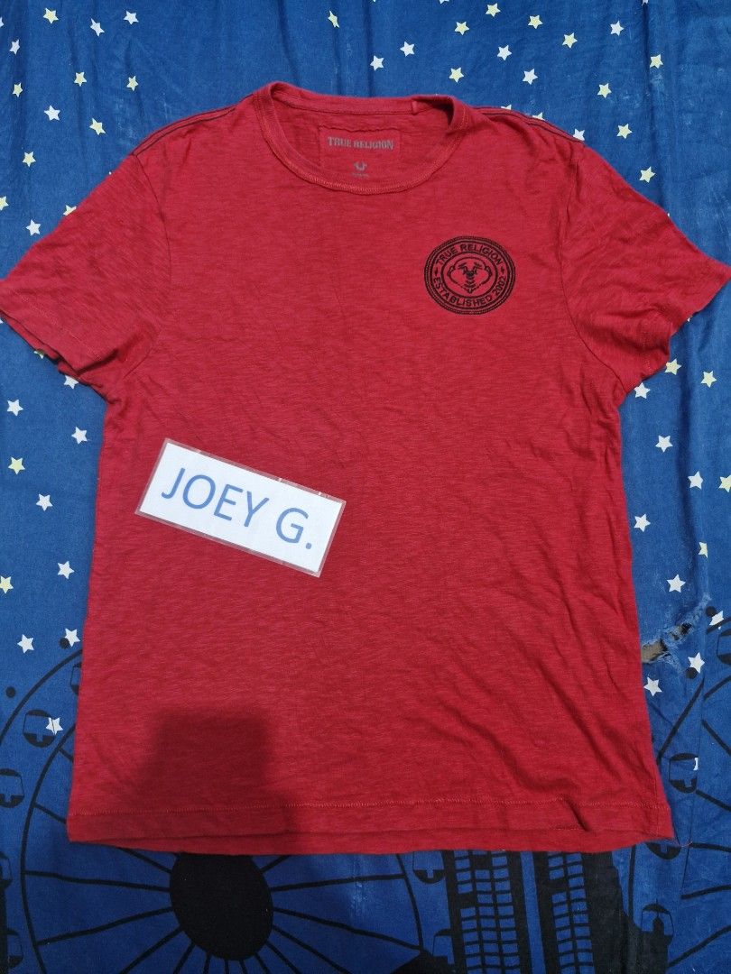 True religion shirt (Category: Tshirts & Polo Shirts ) located in Pili. Submitted by the_g_thrift (Listing ID 1323133180, Image 1). Description: True religion t shirt (red) Size: large on tag Dimes: 21.5 x 29 Excellent condition Price: 699 plus sf Location: pili camarines sur (bicol) (South luzon) Unli vouch or any request related to the product for your safety. Pm/dm for more info #PTPAdminSalamat.
