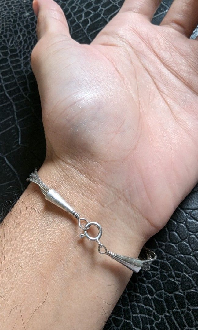 Turquoise bracelet with liquid silver (Category: Luxury Accessories) located in Cavite. Submitted by luckygingerivy (Listing ID 1323086046, Image 2). Description: Vintage Native American, authentic turquoise liquid sterling silver. 7 1/2 inches wrist..