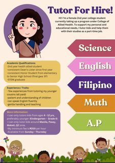 TUTOR FOR HIRE!