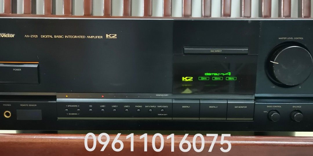 VICTOR AX-Z921 DIGITAL BASIC AMPLIFIER (1988) (Category: Soundbars, Speakers & Amplifiers) located in Cebu City. Submitted by cebu_vintage_audio (Listing ID 1323133084, Image 1). Description: VICTOR AX-Z921 Digital Basic Amplifier (Top of the Line) Built in DAC (Digital Analog Converter) Excellent working condition Price is slightly negotiable 100 volts, made in Japan SPECS: Rated output (20Hz to 20kHz): 130W+130W (6Ω, Distortion Ratio 0.005%) 11