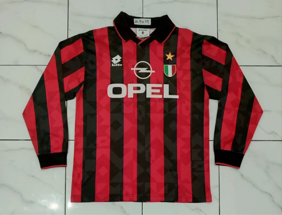 Vintage Ac Milan serie A 90s original Jersi Lotto Jersi, Men's Fashion