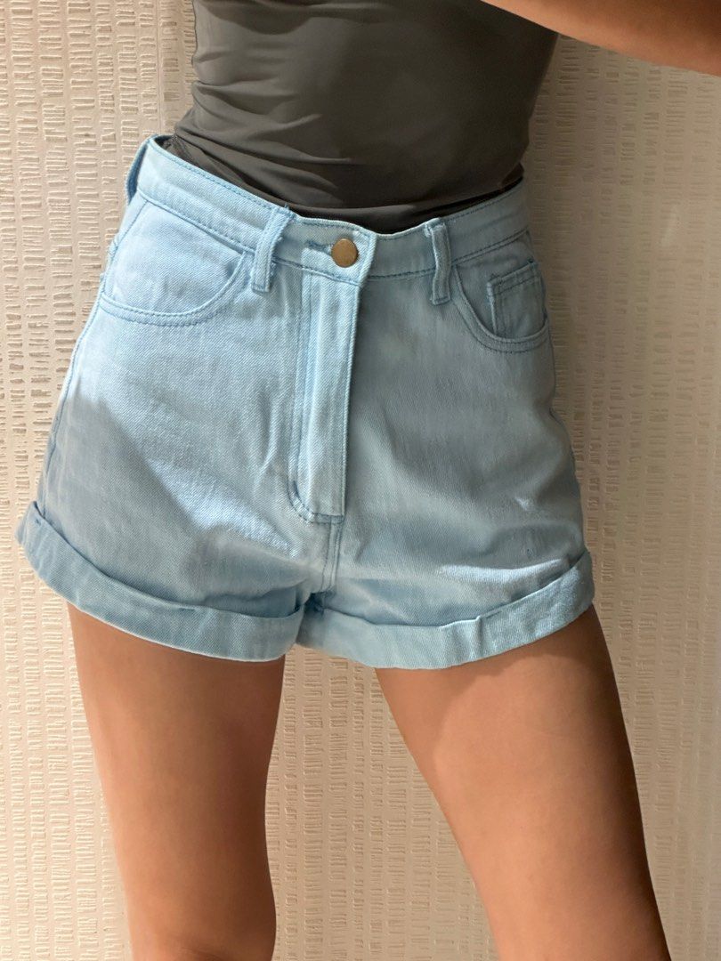 Vintage American Apparel Highwaisted Denim shorts Women s Fashion Bottoms Shorts on Carousell