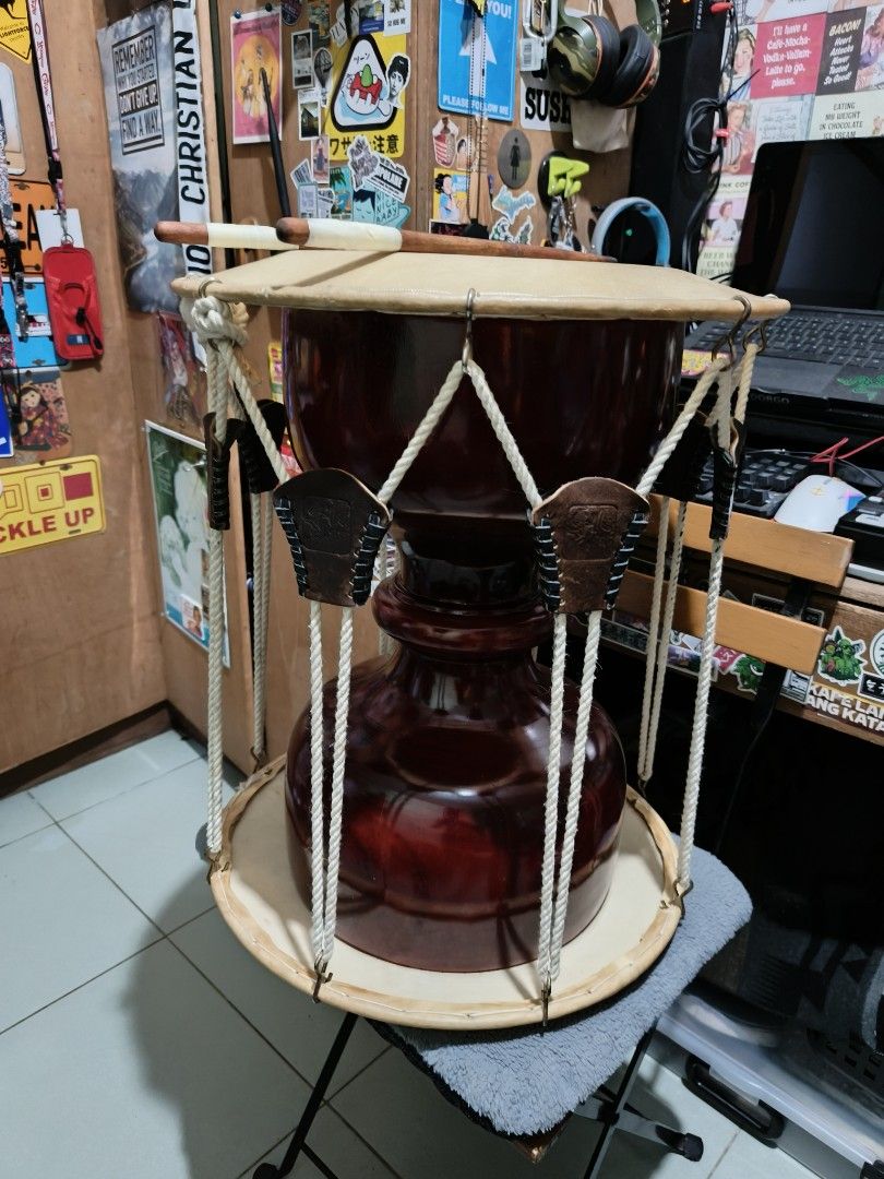 Tsuzumi Taiko Drum (Category: Musical Instruments) located in Quezon City. Submitted by markgolveo (Listing ID 1323201868, Image 1). Description: FS:20,000 php Vintage rare traditional Japanese Tsuzumi Taiko Drum complete with leather carry case and sticks prefer for pickup only bulky PM for inquiries.