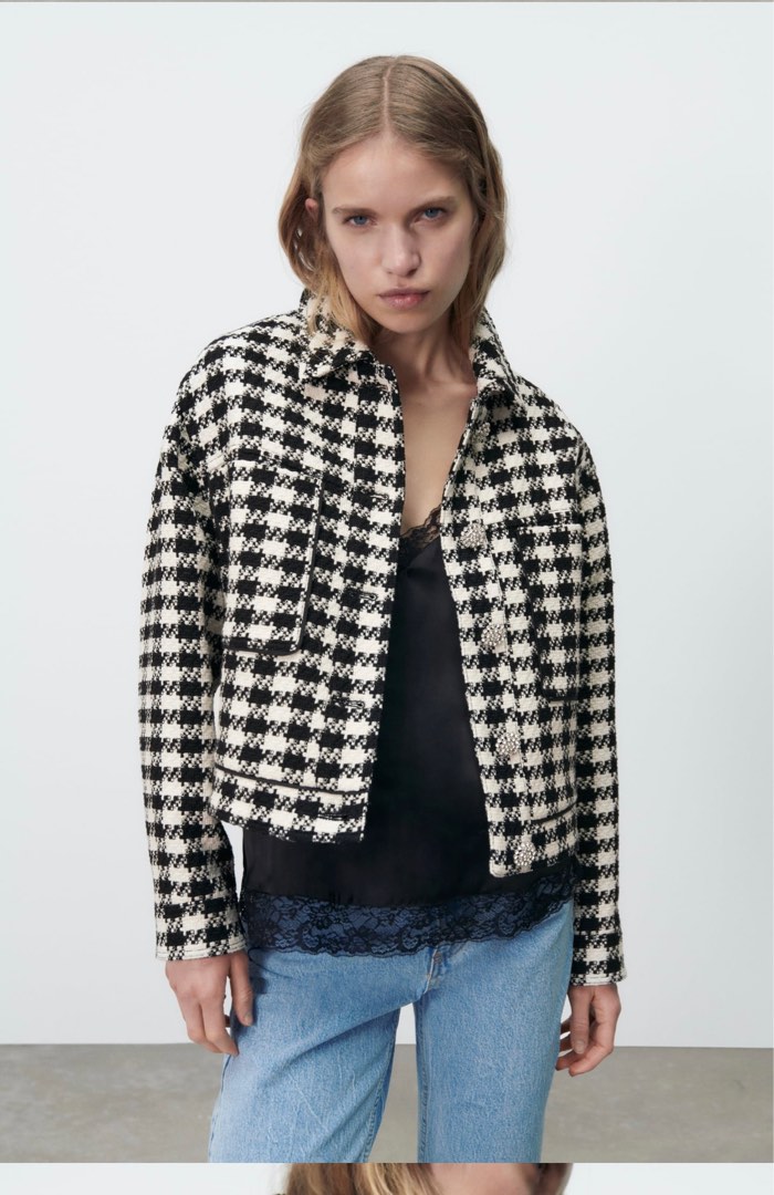 Houndstooth jacket zara top