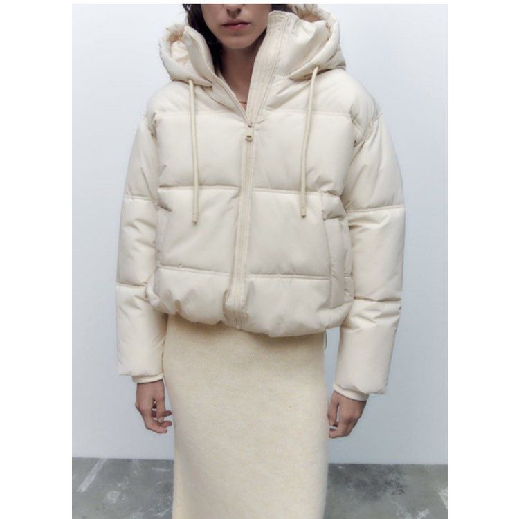 Water Repellent Cream Zara Puffer Jacket Zara Winter Water