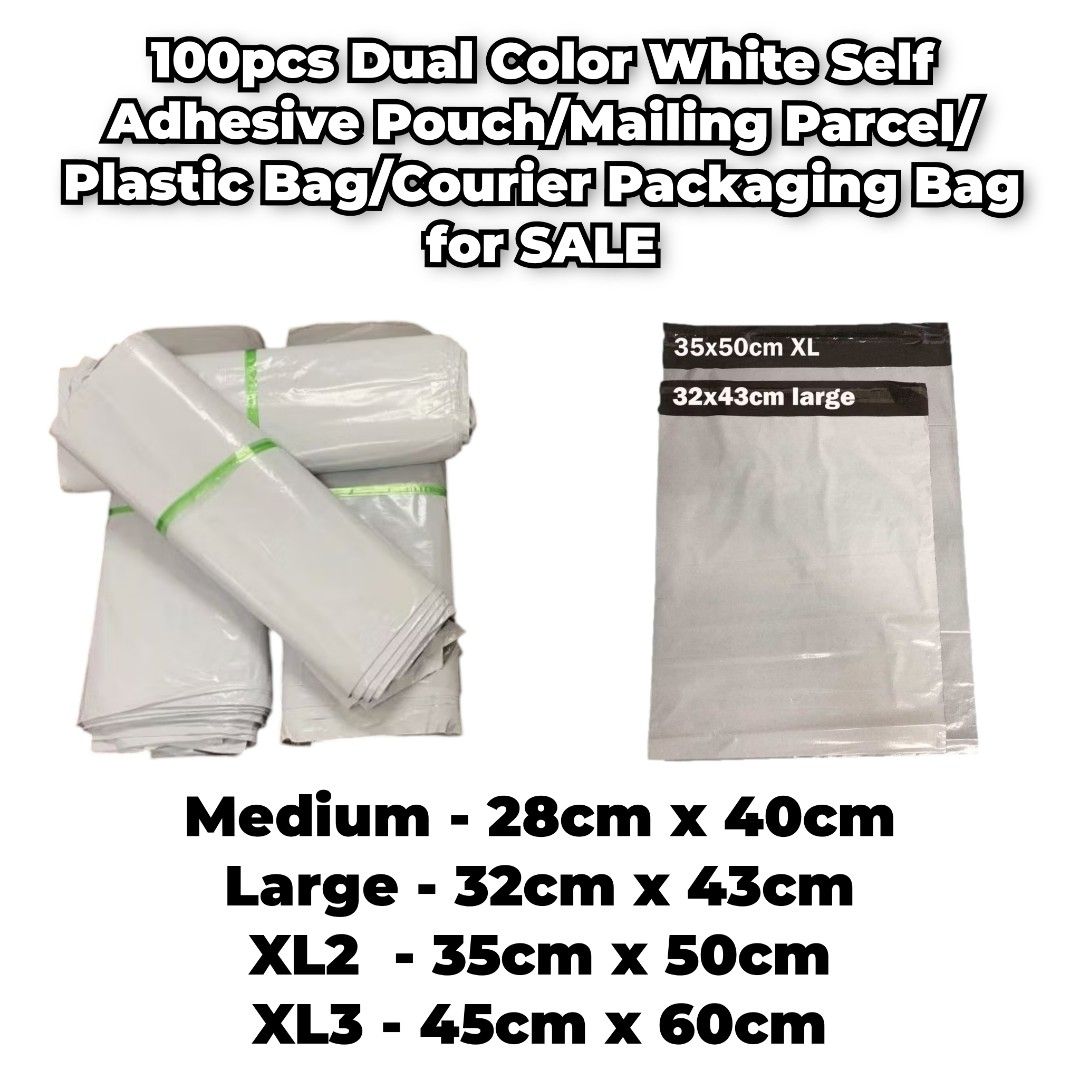 100pcs. PLAIN Courier Pouch / Packaging/Mailing Parcel for SALE (Category: Craft Supplies & Tools) located in Manila. Submitted by cherissa (Listing ID 1324913160, Image 2). Description: ● Plain Courier Pouch w/o Pocket ● 100pcs per roll ● Perfect For E-commerce and Courier Companies ● Adhesive Flap Closure ● Durable heavy duty ● Easy to use ● Good quality ● Once Sealed Cannot Be Opened ●Without sleeves for waybills, perfect to those who are usin