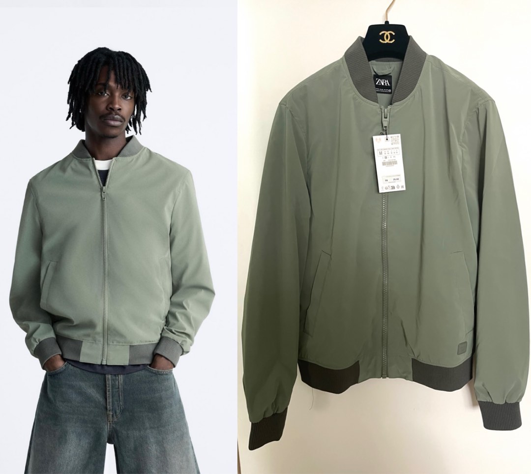 Zara green bomber jacket 2025