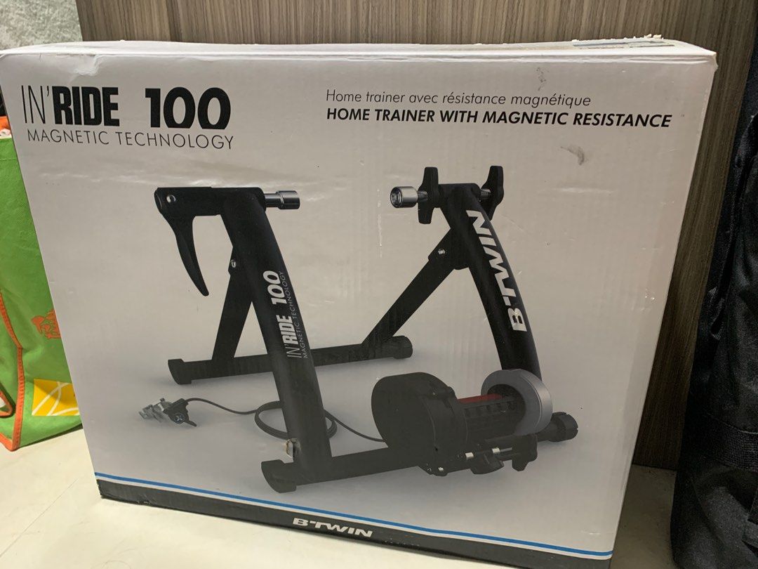 Bike Trainer BTWIN Steel Indoor Ride 100 Home Trainer Carousell