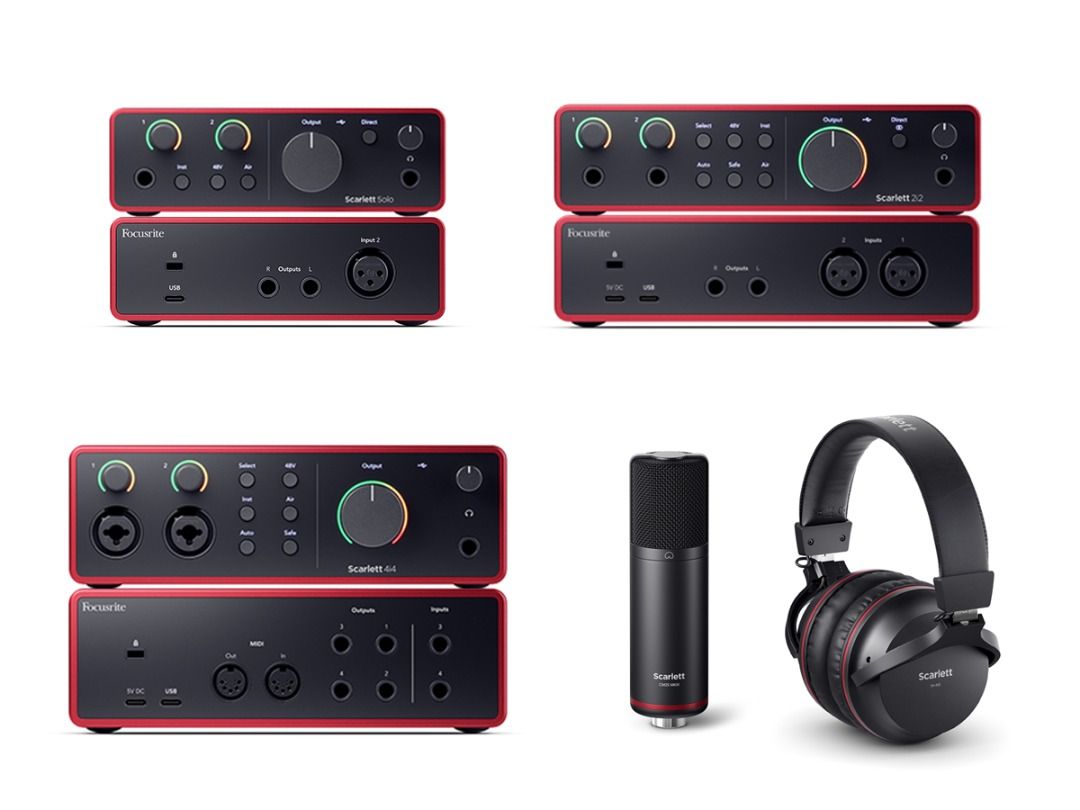 "荃灣門市全新行貨" Focusrite Scarlett 錄音介面系列 4代 solo , 2i2 , 4i4 , studio 版本 USB-C Audio Interface , 18i16 , 18i18 , 18i20 4th gen 版本 , OctoPre , Clarett+ 等 <請查詢> （分類：咪高風/麥克風）位於 Hong Kong。 由 YATFUNG73 提交（商品編號 1324774896，圖片 2）。簡介： (請查詢價錢 $$ ask) Scarlett Solo 4th Gen Scarlett Solo Studio 4th Gen Scarlett 2i2 4th Gen Scarlett 2i2 Studio 4th Gen Scarlett 4i4 4th Gen Scarlett 16i16 4th Gen Scarlett 18i16 4th Gen Scarlett 18i20 4th Gen Scarlett OctoPre Scarle
