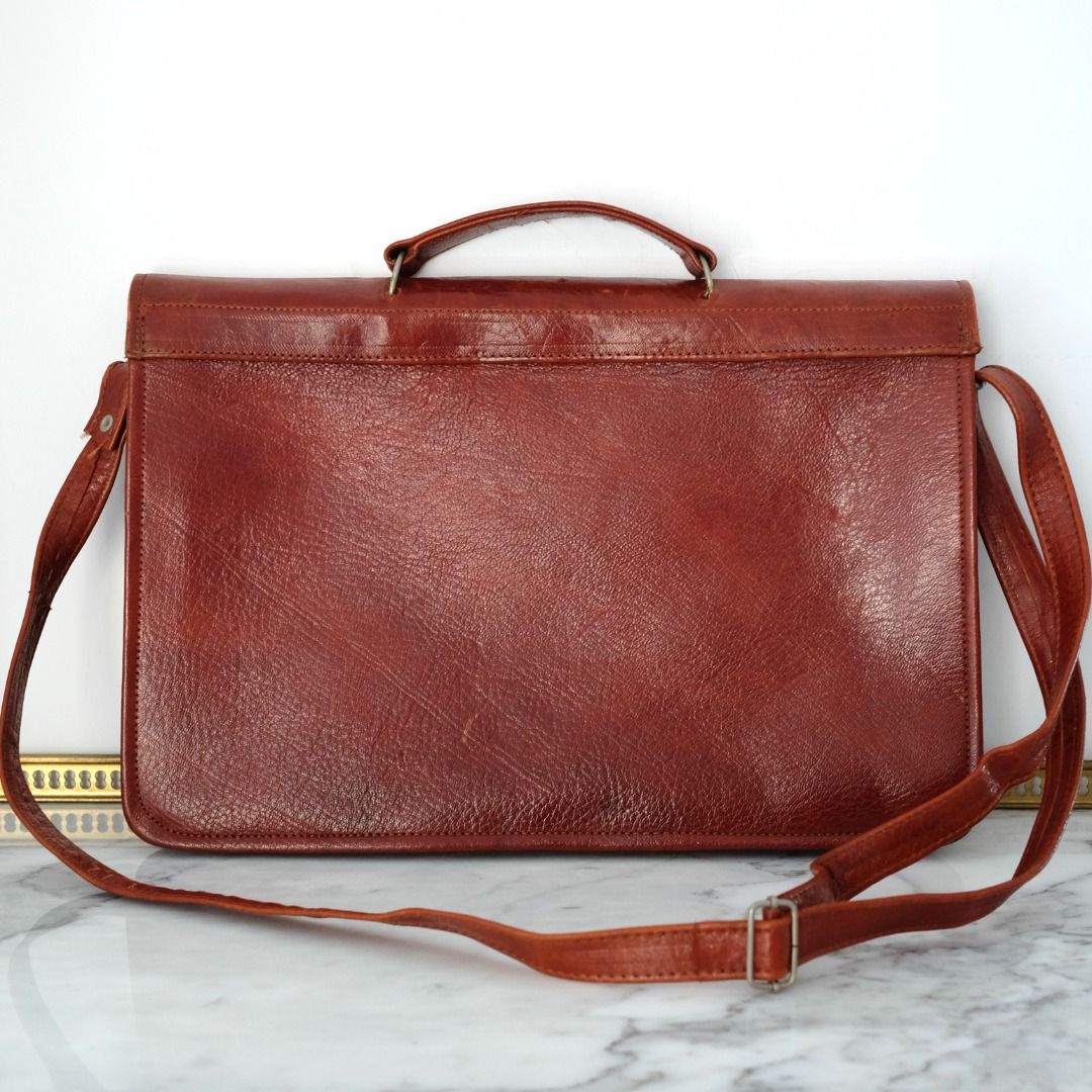 Vintage leather messenger bag cheap