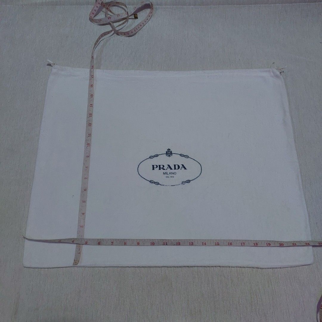 Authentic Prada dust bag 18x22.5 inches (Category: Luxury Bags & Wallets) located in Manila. Submitted by jfluxury.co (Listing ID 1324807330, Image 3). Description: excellent condition no flaws bought in Japan 🇯🇵 💯% Authentic. 😊 Money back guarantee. 😊 Clean and ready to use na po.