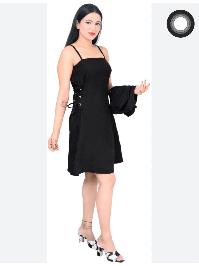 Black sleeveless with strap mini dress (Category: Dresses) located in Cavite. Submitted by unique_trends_ph (Listing ID 1324791875, Image 2). Description: 🌸 All measurements are based on a tape measure. 🌸 Colors may vary due to lighting. 🌸 All items have been steamed but still need to be washed..