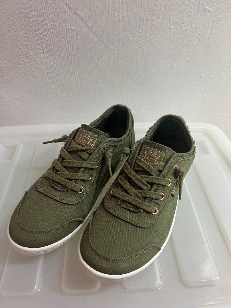 Bobs from Skechers Army Green Sneakers Memory Foam In sole Women s Fashion Footwear Sneakers on Carousell