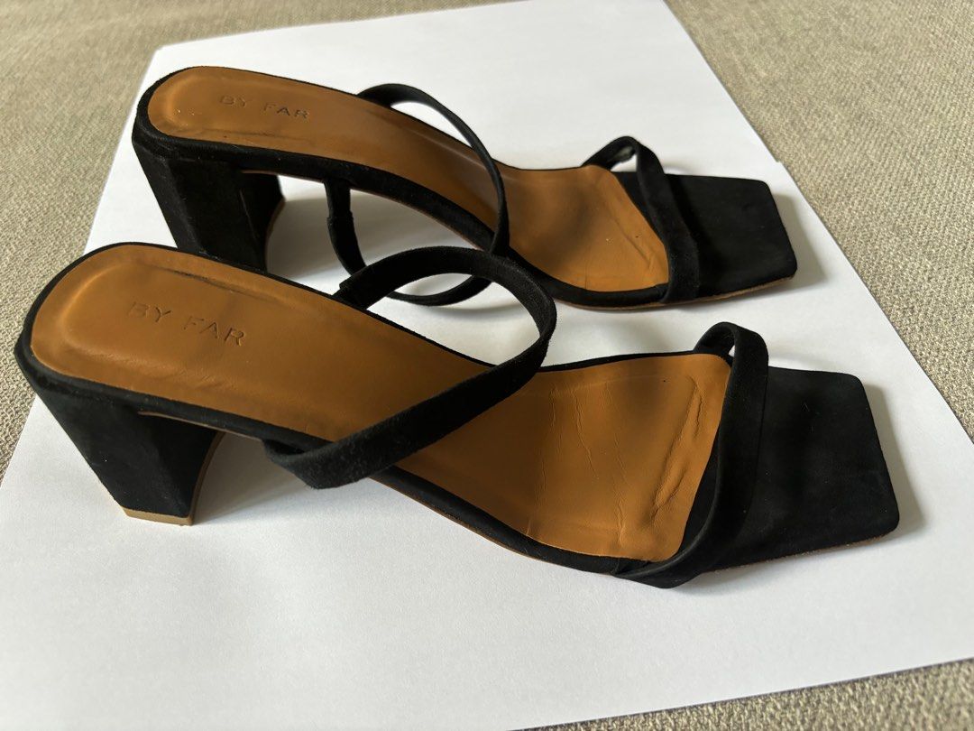 By far tanya suede mules on sale