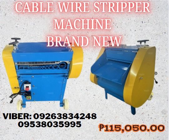 CABLE WIRE STRIPPER MACHINE BRAND NEW (Category: Construction Tools & Equipment) located in Caloocan City. Submitted by gracemonle62168 (Listing ID 1324805598, Image 1). Description: ✅ Brand New ✅ 100% Legit Distributor ✅ Good Quality & Best Seller Name: Wire Stripping Machine Double Blade Model: V-KOA Power: 3kw Capacity: 30m/min Net weight: 185kg Machine size: 600*500*1250mm Voltage: single phase .