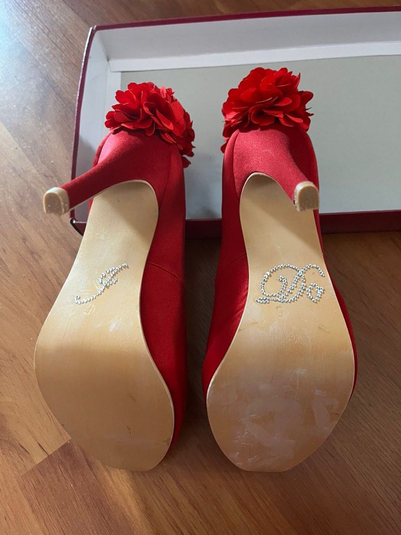 Christy Ng Custom Made I Do Heels Red Women s Fashion Footwear Heels on Carousell