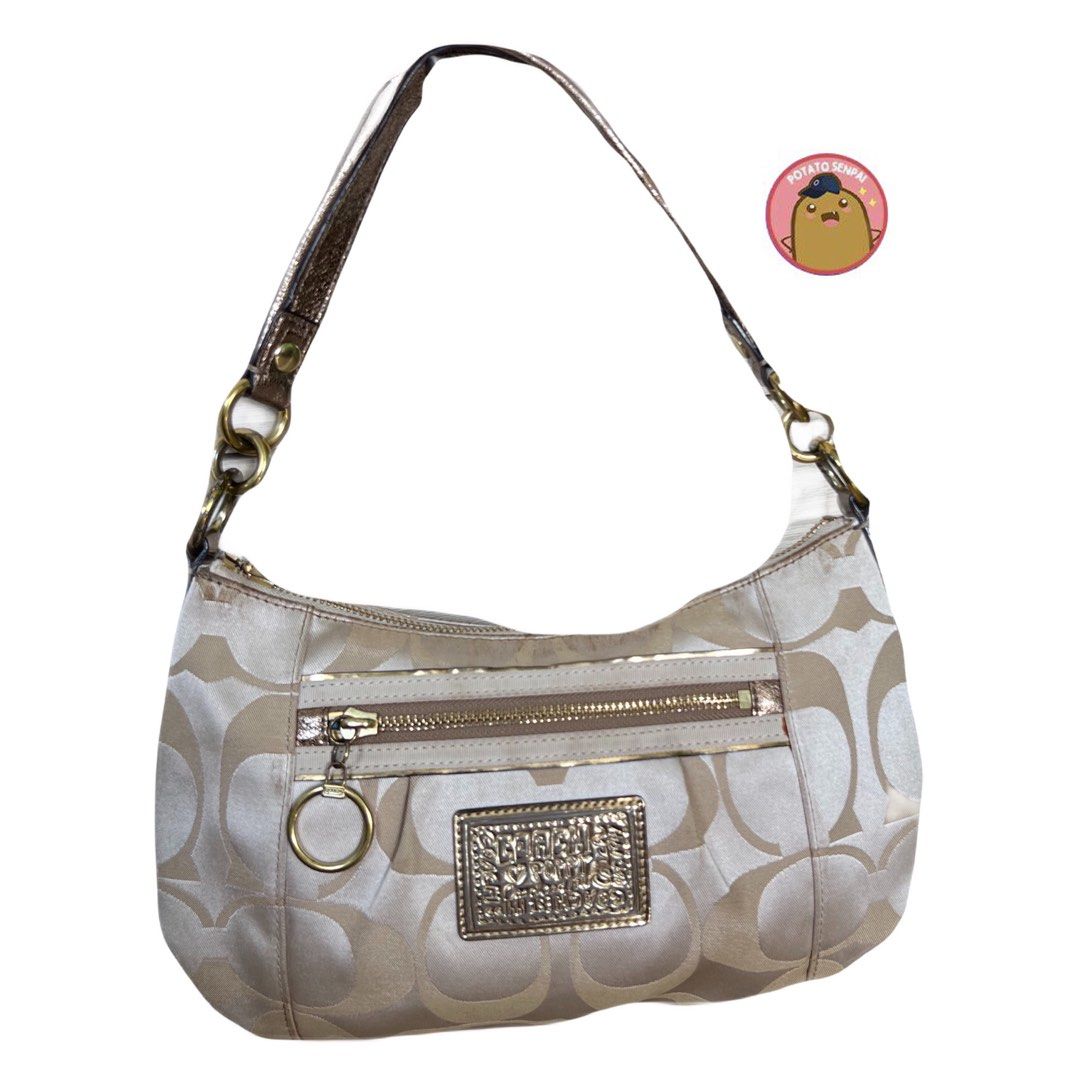 Coach gold poppy shoulder bag