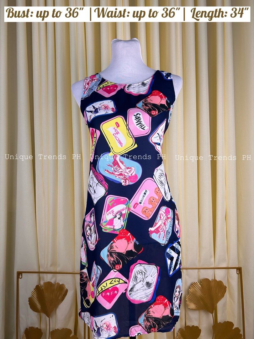 Comic pop art printed Candies Design Mini Dress (Category: Dresses) located in Cavite. Submitted by unique_trends_ph (Listing ID 1324805548, Image 1). Description: 🌸 All measurements are based on a tape measure. 🌸 Colors may vary due to lighting. 🌸 All items have been steamed but still need to be washed..