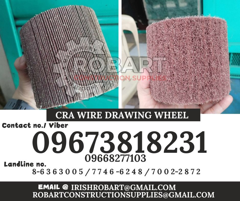 CRa wire drawing wheel (Category: Construction Tools & Equipment) located in Manila. Submitted by irishrobart_22 (Listing ID 1324837917, Image 1). Description: CRa wire drawing wheel size: 5 x 4 x 3/4 SEND US MESSAGE FOR INQUIRIES ‼️‼️ LOOK FOR IRISH ROBART VBR : 0 9 6 7 3 8 1 8 2 3 1/ 0 9 6 7 3 8 1 8 2 3 4 LANDLINE 8-6 3 6 3 0 0 5 / 7 7 4 6 -6 2 4 / 7 0 0 2-2 8 7 2 GMAIL: I R I S H R O B A R T @ G M A I L . C O M Office Address: 1405 Yuseco St. 