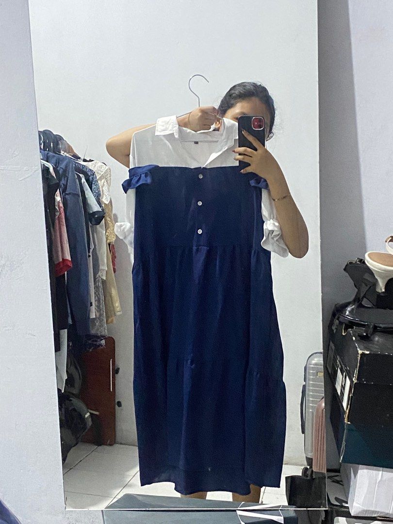 DRESS ALA KOREA XXXL Fesyen Wanita Pakaian Wanita Gaun Rok di Carousell