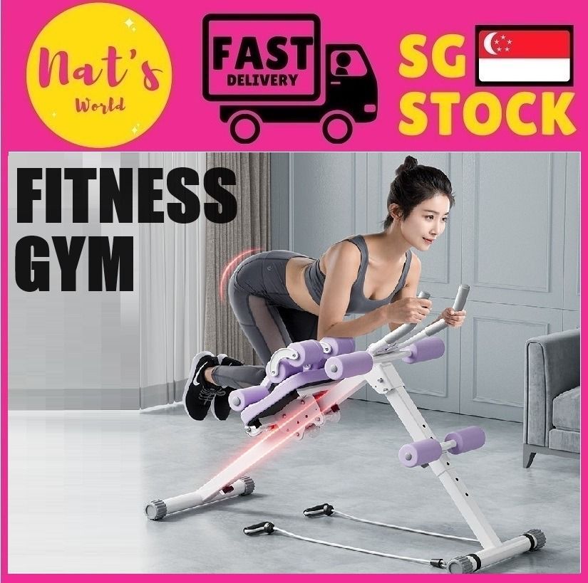 Foldable Fitness Equipment 4 in 1 AB Cruncher Butt Lifting Machine Sit Up Bench Home Gym Exerciser Gear Roller bar