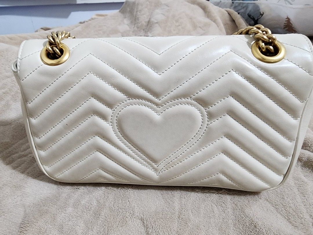 Gucci marmont white hot sale