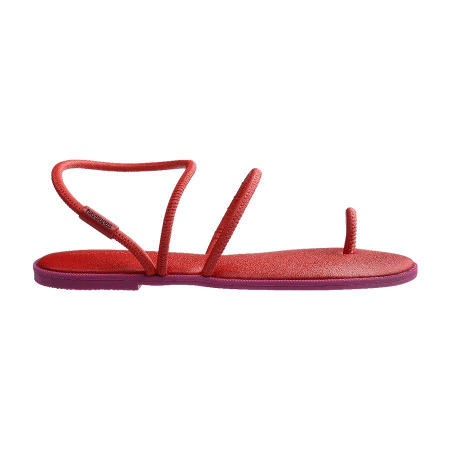 Havianas Una Pitanga Sandals (Category: Sandals) located in Singapore. Submitted by wandercrust (Listing ID 1324826550, Image 3). Description: Composition: Strap: 100% PU Elastic straps: Elastodiene + Polyester Insole: 100% PU Foam: 100% Polyurethane Sole: 100% Rubber Logo: 100% Zamak Special H-pattern on the sole.