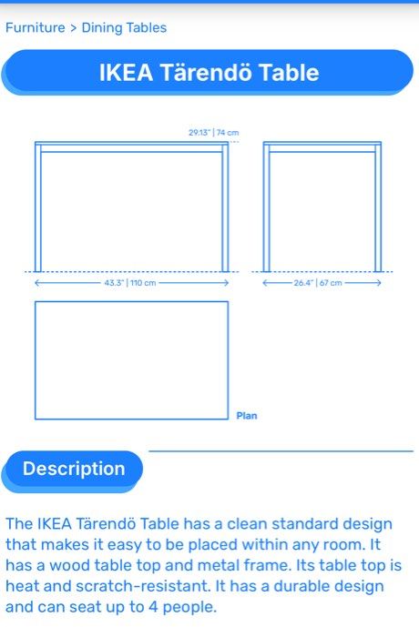 IKEA Tarendo Black Table, Furniture & Home Living, Furniture