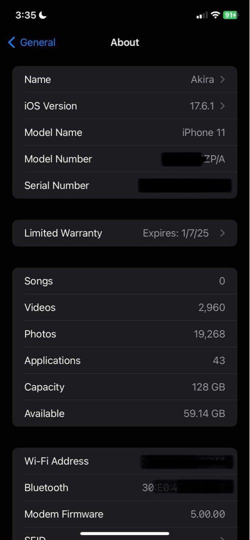 Iphone 11 - 128gb (Category: Other Mobile & Gadget Accessories) located in Muntinlupa City. Submitted by raf07 (Listing ID 1324796138, Image 3). Description: Iphone 11 - 128gb Globe Locked NTC Variant No Issue Good Condition Complete with Box lightning Cable 5 months old 90% Battery Health Face Id Working True tone is working No repair History with Tempered Glass Preferred Meet up: Around Muntinlupa or Nearby Areas , Evia Mall , Festival Mall, Sm