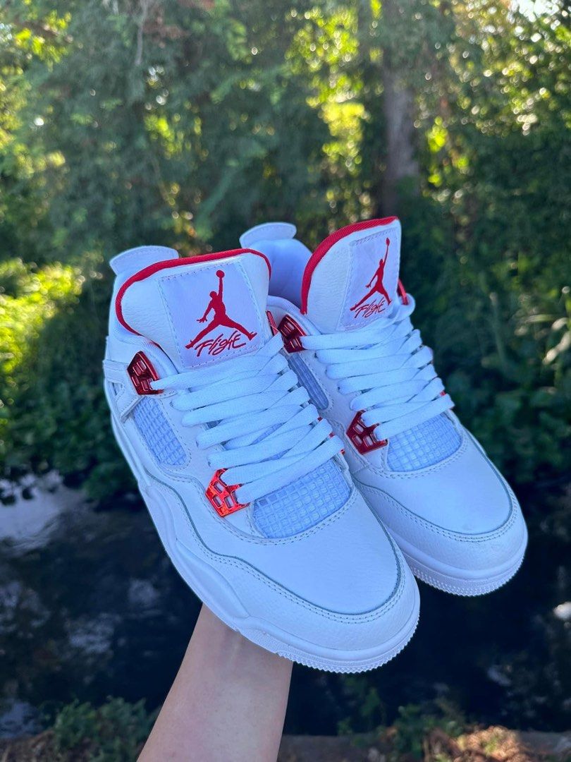 Jordan 4 Metallic Red (Category: Sneakers) located in Manila. Submitted by michaelbau84097 (Listing ID 1324807786, Image 2). Description: Update size Mens size: 41-45 Womens size: 36-40.