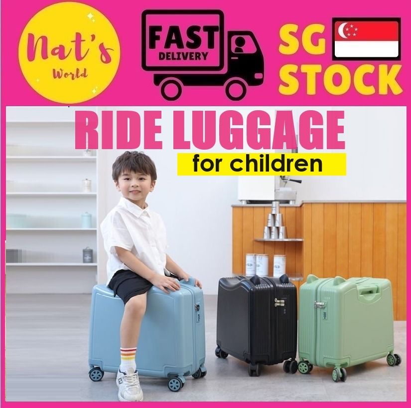 Kids trolley Luggage Travel suitcase sit and ride Children s travel bag password carry bag Hobbies Toys Travel Luggage on Carousell