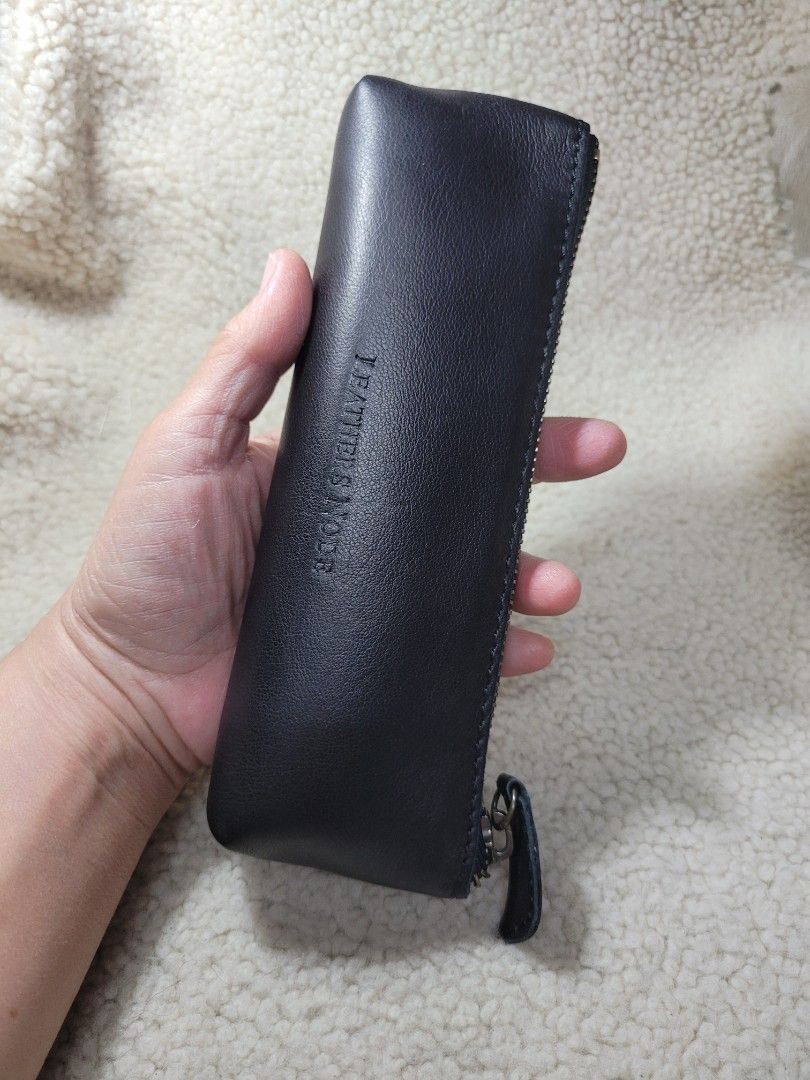 Korean Nappa Leather Pencil Case (with inner padding & lining), Hobbies