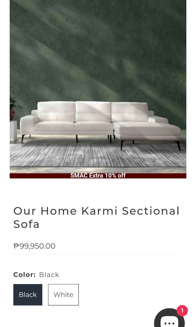 L Sofa (Category: Sofas) located in Manila. Submitted by eulaaaaa (Listing ID 1324831063, Image 1). Description: Our Home Karmi Sectional Sofa with cat scratches pwede po ipaupholster for brand new look..