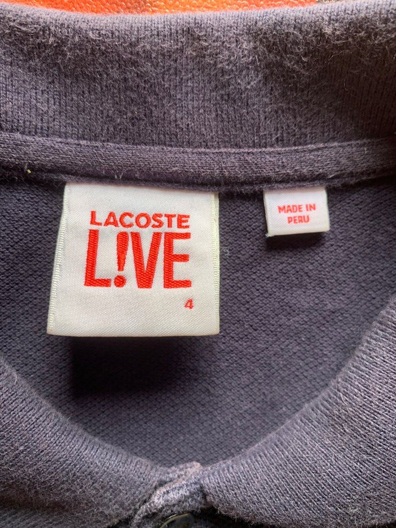 Lacoste mens Live style F8329 short sleeve navy blue excellent condition no issue found or damage Need wash size small on tag dimes 18 26