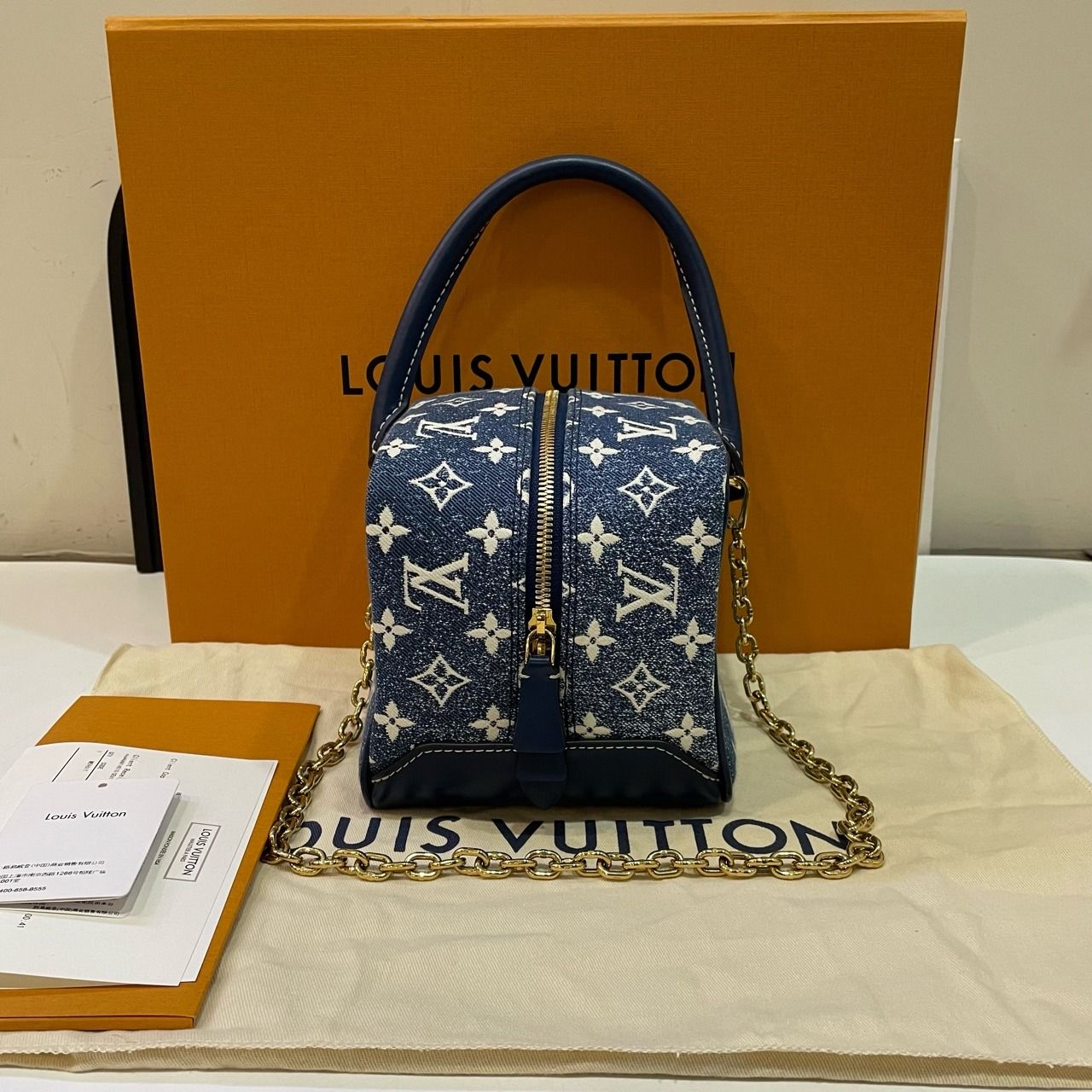 Louis Vuitton Square Bag in Denim Blue, Luxury, Bags Wallets on