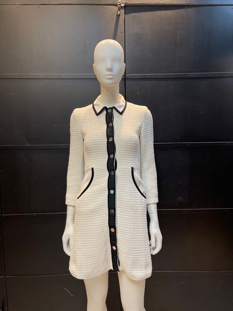 MAJE RENALO BUTTON DOWN TWEED DRESS WITH CONTRAST Women s Fashion Dresses Sets Dresses on Carousell