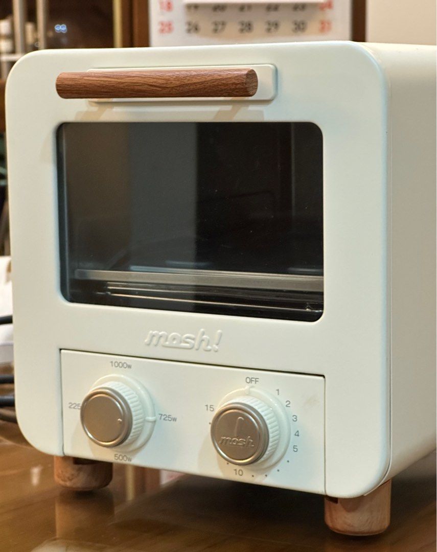 日本Mosh!電烤箱M-OT1 IV 象牙白二手, 電視及其他電器, 廚房用品, 烤箱