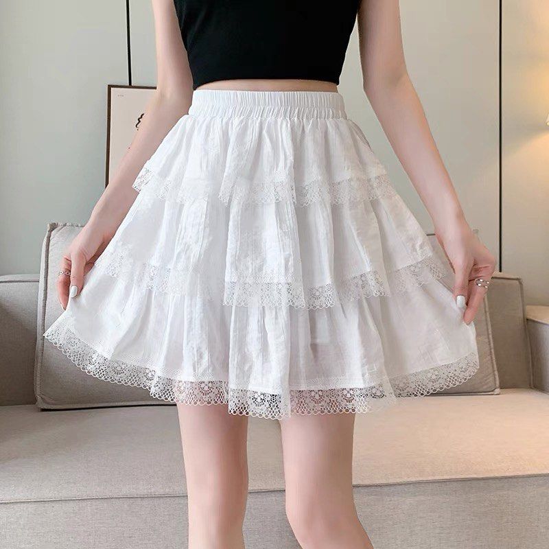 White skater skirt lace on sale