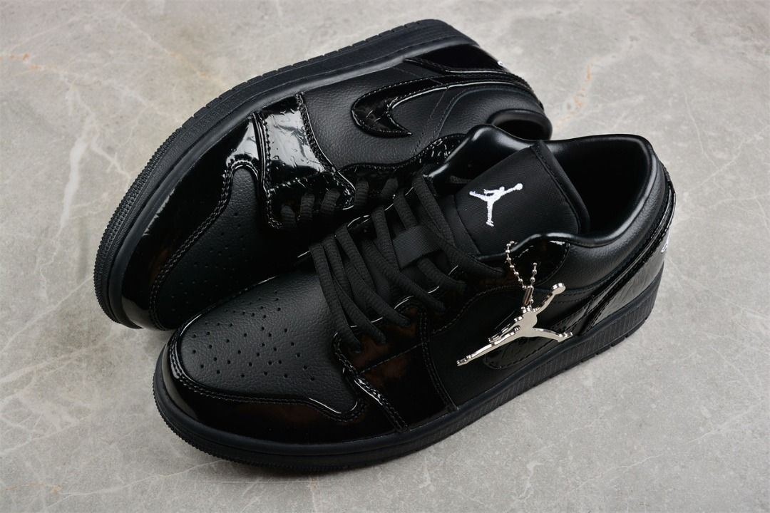 NIKE Air Jordan Low SE Patent Elephant Black shoes Euro 40-46