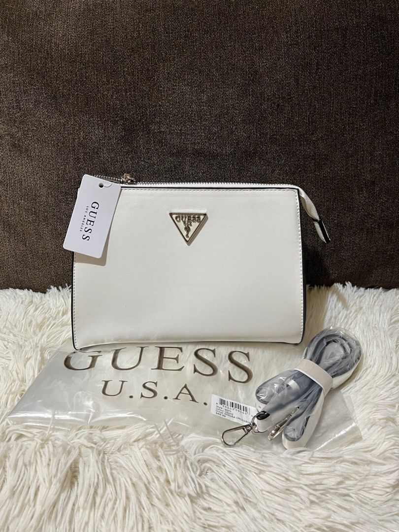 Guess white sling bag best sale