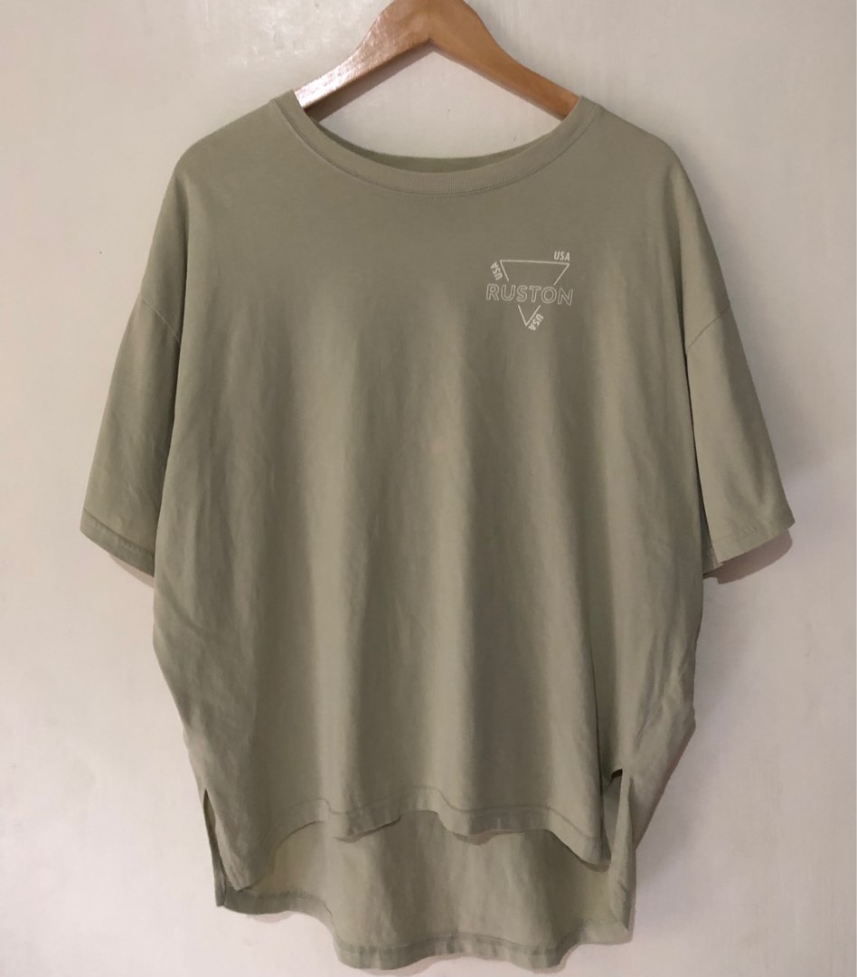 Sage Green Unisex Oversize Shirt With Tie