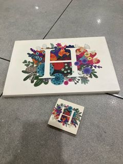 Papemelroti Burst of Color H Monogram wall hanging and magnet