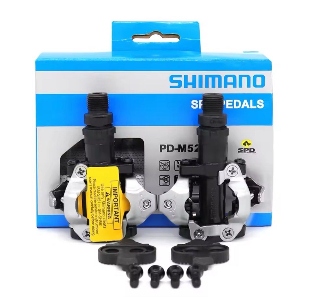 Pedal Cleat Shimano Deore PD M520 Pedals For Fixie Road Bike SPD Double Sided Pedals With SM SH51 Cleat Set