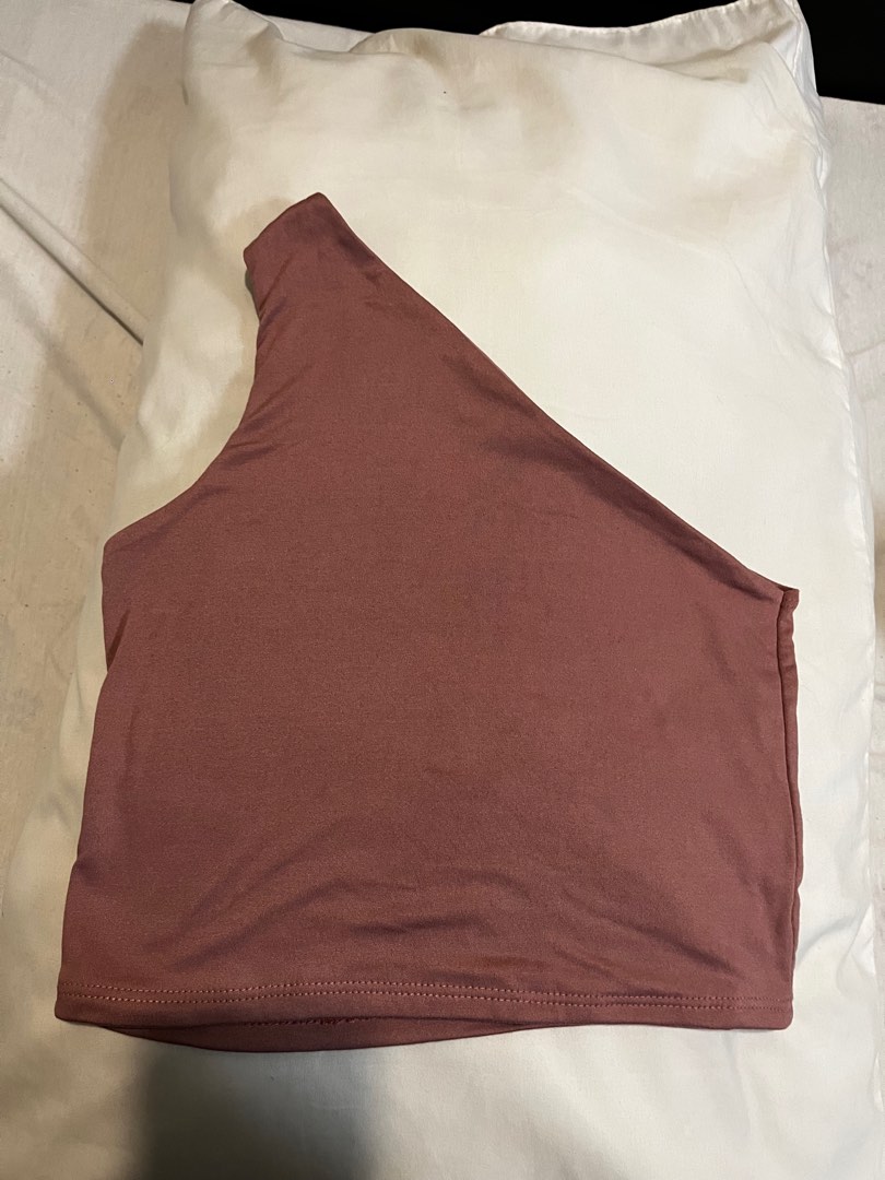 Pink Asymetrical One-Sided Top, Women's Fashion, Tops, Sleeveless on ...