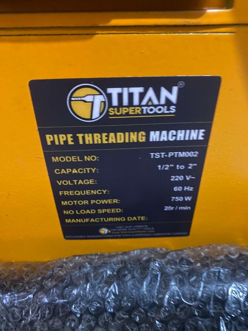 Pipe Threading Machine (Category: Industrial Equipment) located in Manila. Submitted by 09970844038rean.hayai (Listing ID 1324822715, Image 3). Description: Pipe Threading Machine Brand: Titan Capacity: 1/2-2" Motor: 750W Price: 32,000.00 Capacity: 1/2"-4" Motor: 750W Price: 62,000.00 For Inquiries Globe:📞☎@0⃣-9⃣-9⃣-7⃣-0⃣-8⃣-4⃣-4⃣-0⃣-3⃣-8⃣ Smart:📞☎@0⃣-9⃣-3⃣-2⃣-6⃣-2⃣-2⃣-7⃣-1⃣-9⃣-7⃣ Email me@ 📫📑r-e-a-n.h-a-y-a-i-i-n-d-u-s-t-r-i-a-l-t-o-o-l-s-@-