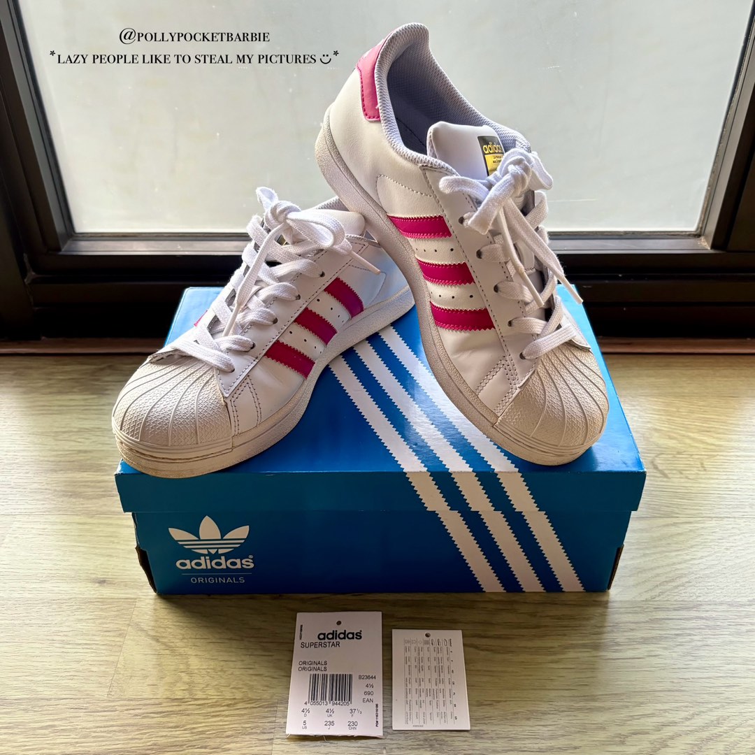 PRELOVED ADIDAS SUPERSTAR HOT PINK SHOES B23644 Women s Fashion Footwear Sneakers on Carousell